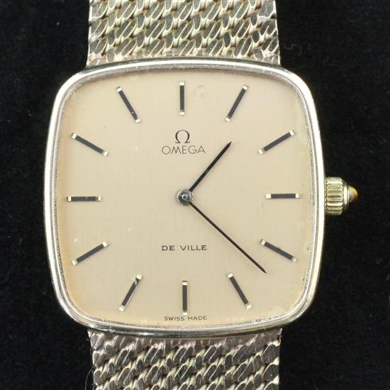 A gentlemans late 1970s 9ct gold Omega De Ville manual wind dress wrist watch,